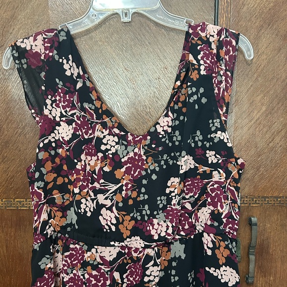 Elle sleeveless V-neck floral print maxi dress long in back size 16 - Picture 4 of 5